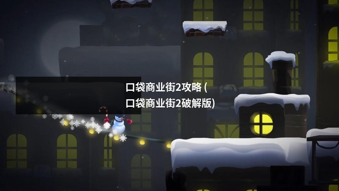 口袋商业街2攻略 (口袋商业街2破解版)