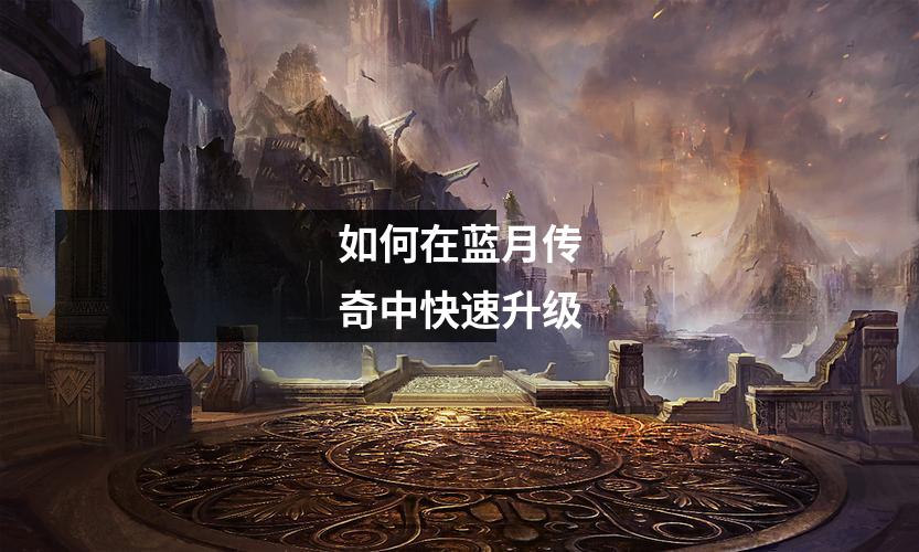 如何在蓝月传奇中快速升级