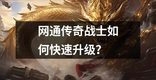 网通传奇战士如何快速升级?