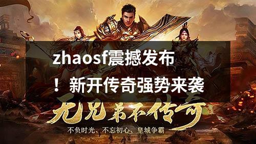 zhaosf震撼发布!新开传奇强势来袭